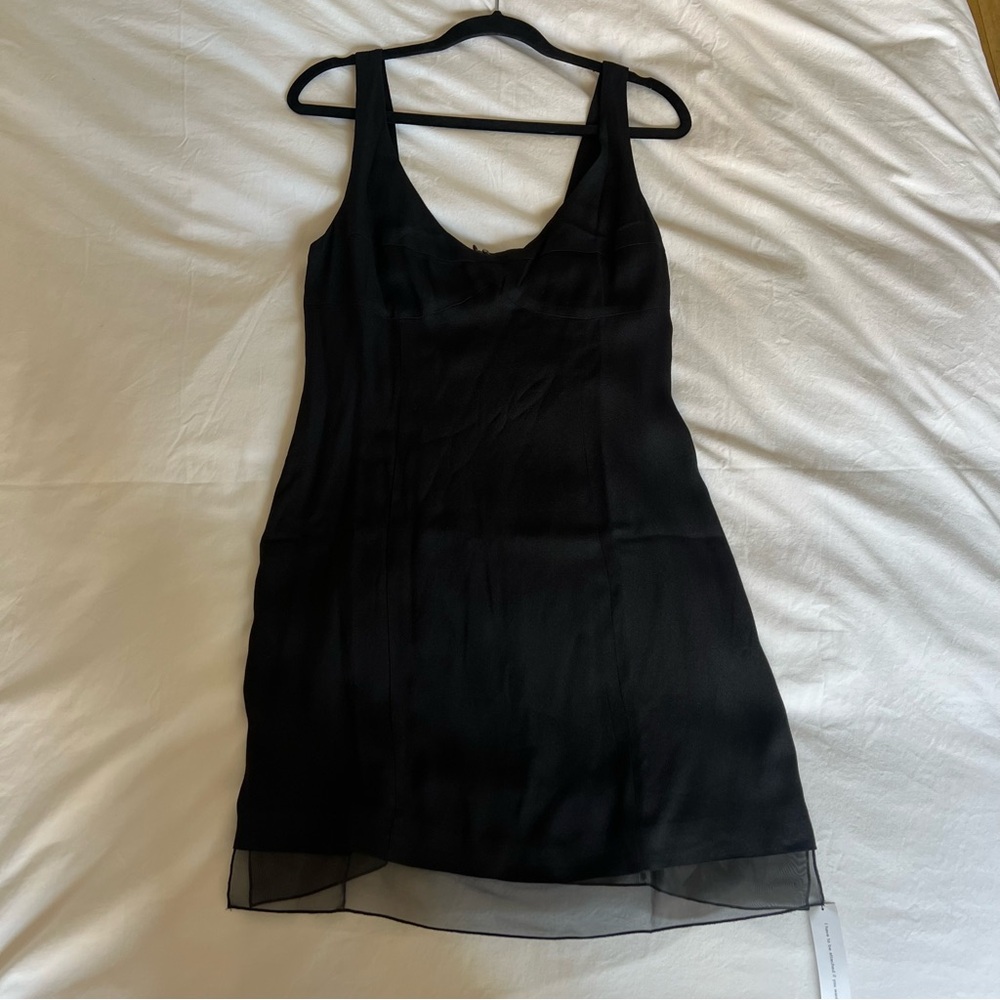 NWT REFORMATION Black Mini Dress with Mesh